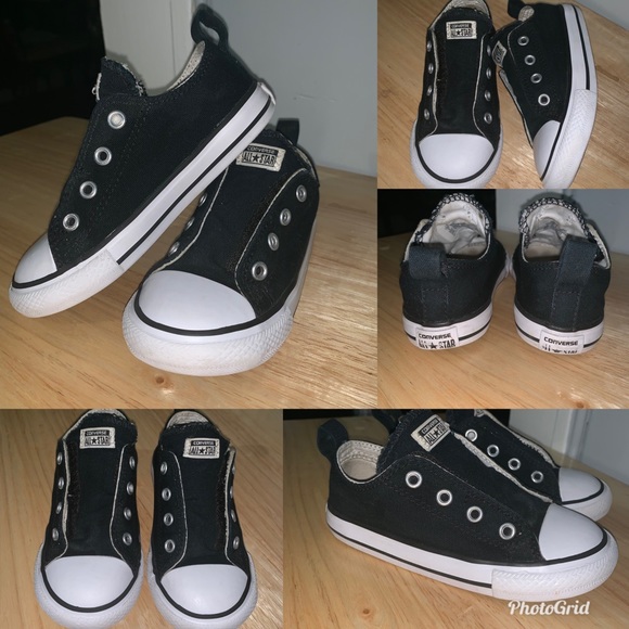 boys black velcro converse